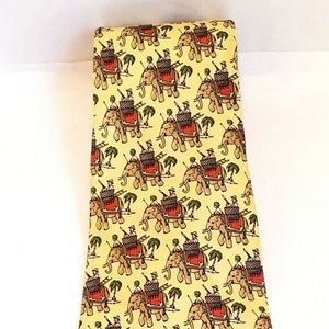 Salvatore Ferragamo Accessories - Salvatore Ferragamo Elephant Print Yellow Tie Salvatore Ferragamo Accessories - Salvatore Ferragamo Elephant Print Yellow Tie